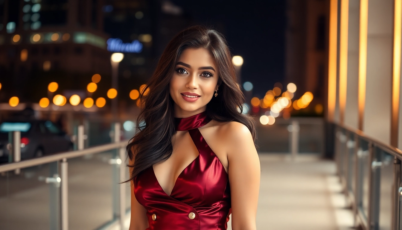 Glamorous Bangalore Call Girl smiling warmly, exuding confidence and charm, perfect for premium escort services.
