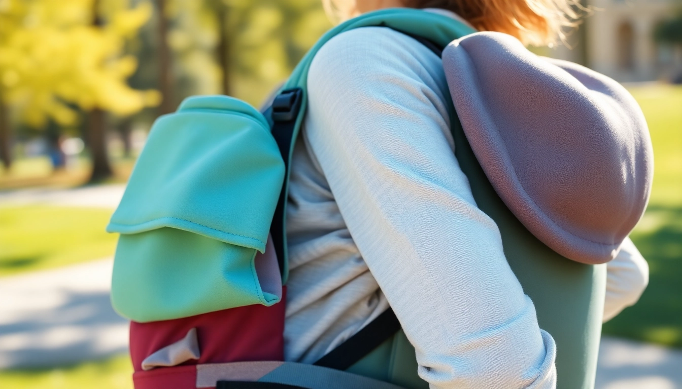 Paras kantoreppu being worn by parent in outdoor setting, highlighting comfort and ease for parent and baby.