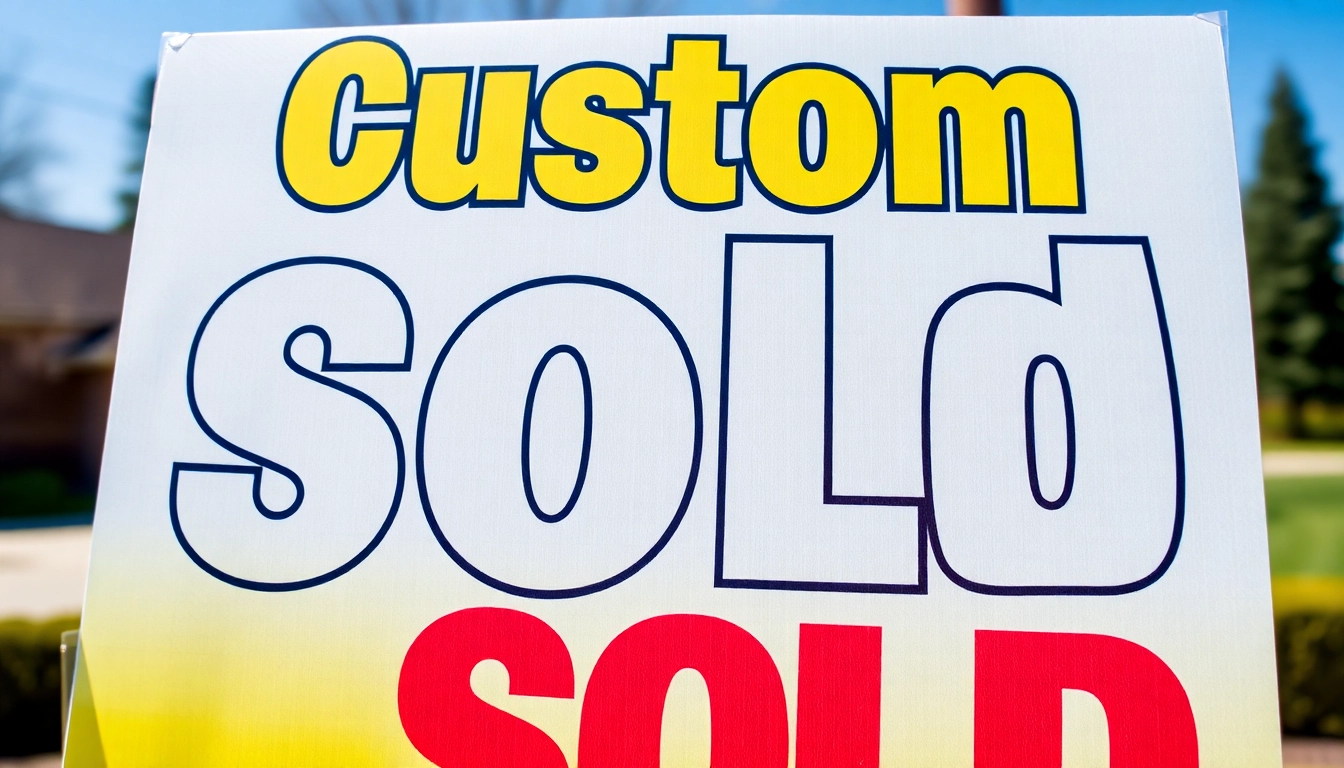 High-quality sold sign being mounted on a home, attracting real estate attention with clear, bold lettering, outdoor scene, excellent visibility, perfect for marketing.