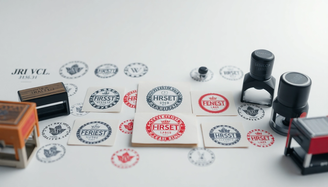 Create personalized pieczątki warszawa with a variety of designs and stamps in a professional display.