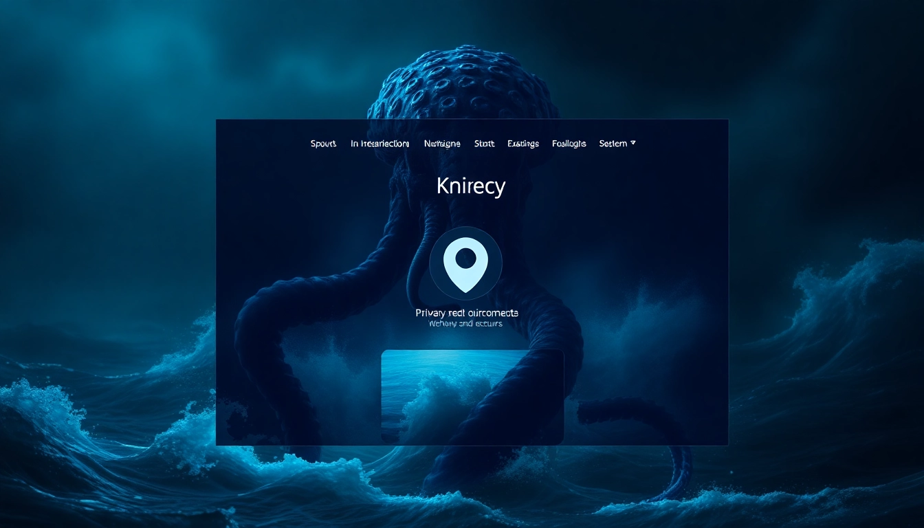 Кракен скрывается в морской тьме, символизируя анонимный доступ и безопасность на сайте кракен