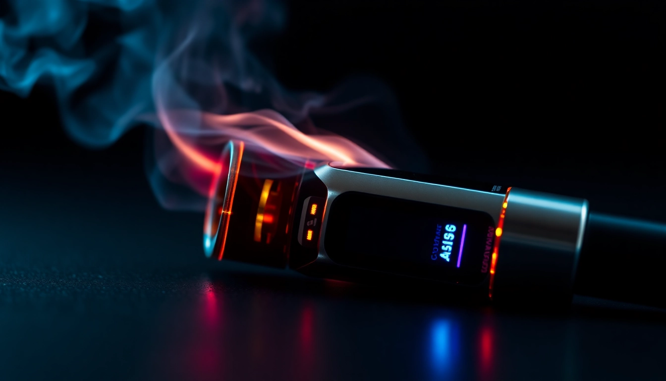 E-cigi device with vapor cloud highlighting advanced vaping technology for easy smoking replacement