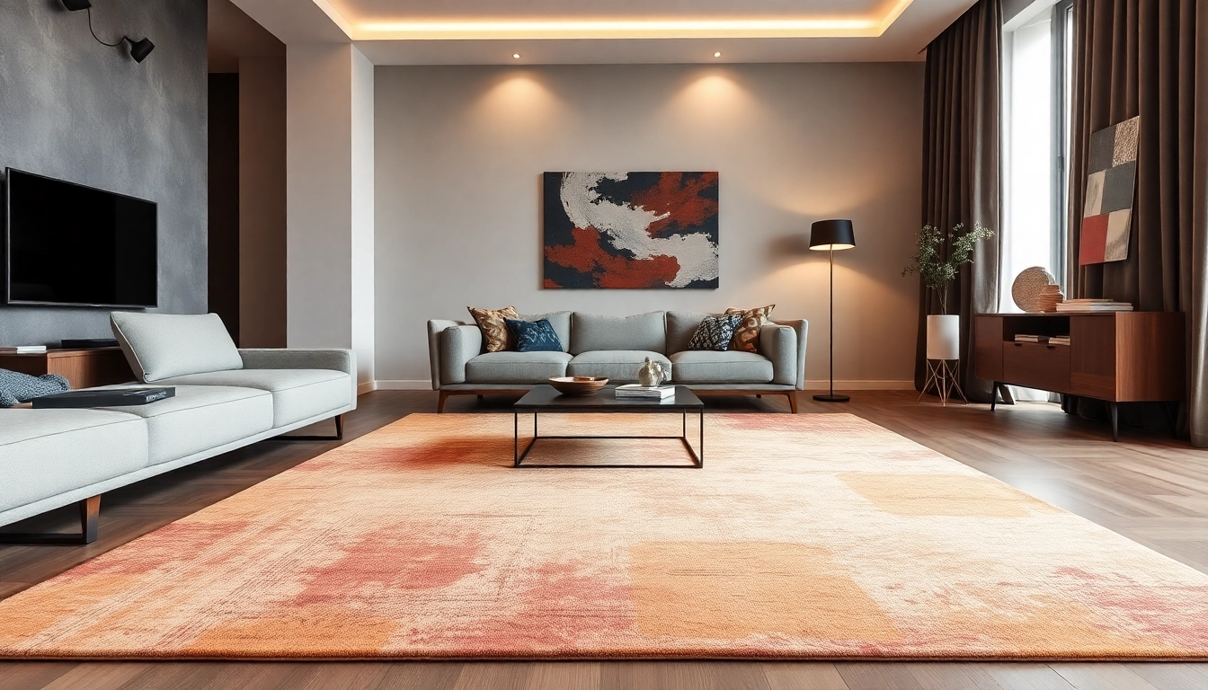 Showcase of stylish Tappeti moderni Milano enhancing modern interior design with vibrant